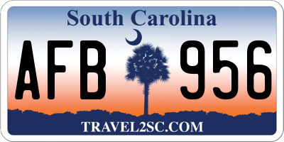 SC license plate AFB956