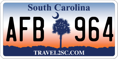 SC license plate AFB964