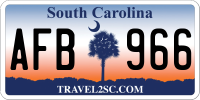 SC license plate AFB966