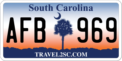 SC license plate AFB969