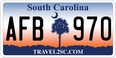 SC license plate AFB970