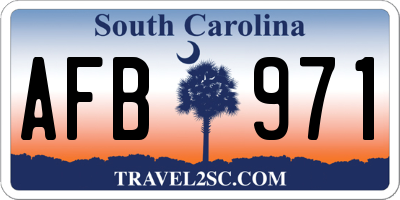SC license plate AFB971