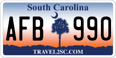 SC license plate AFB990