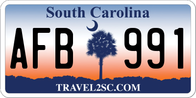 SC license plate AFB991