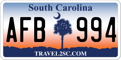 SC license plate AFB994