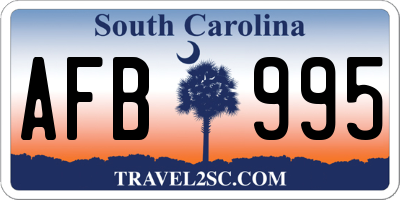 SC license plate AFB995