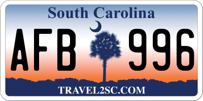 SC license plate AFB996