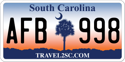 SC license plate AFB998