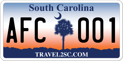 SC license plate AFC001