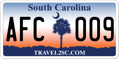 SC license plate AFC009