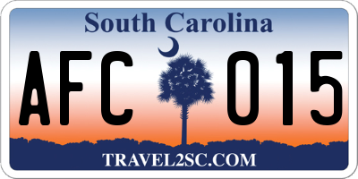 SC license plate AFC015