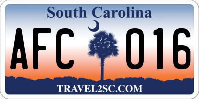 SC license plate AFC016
