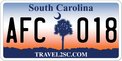 SC license plate AFC018