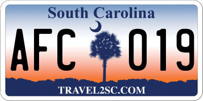 SC license plate AFC019