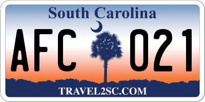 SC license plate AFC021