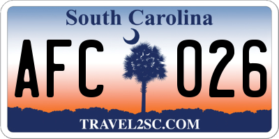 SC license plate AFC026