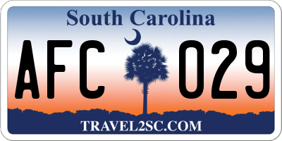 SC license plate AFC029