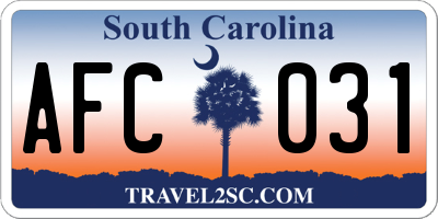 SC license plate AFC031