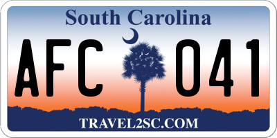 SC license plate AFC041