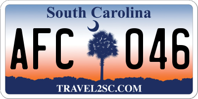 SC license plate AFC046