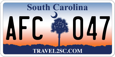 SC license plate AFC047