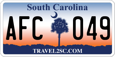 SC license plate AFC049