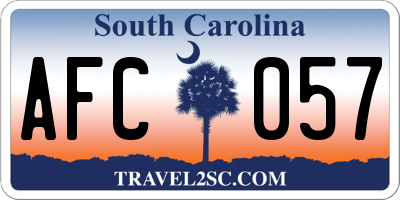 SC license plate AFC057