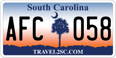 SC license plate AFC058