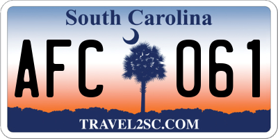 SC license plate AFC061