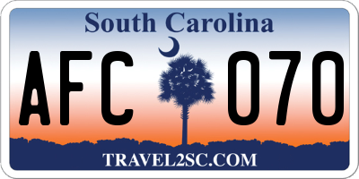 SC license plate AFC070