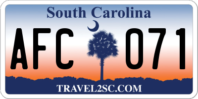SC license plate AFC071