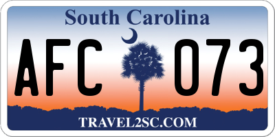 SC license plate AFC073