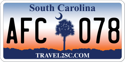 SC license plate AFC078