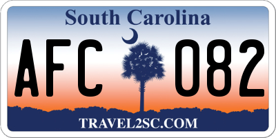 SC license plate AFC082