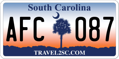 SC license plate AFC087