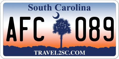 SC license plate AFC089