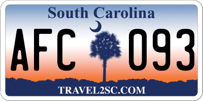 SC license plate AFC093