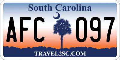 SC license plate AFC097