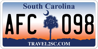 SC license plate AFC098