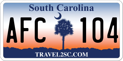 SC license plate AFC104