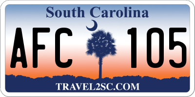 SC license plate AFC105