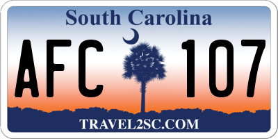 SC license plate AFC107