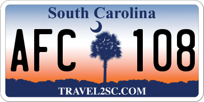 SC license plate AFC108