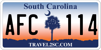 SC license plate AFC114