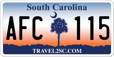 SC license plate AFC115