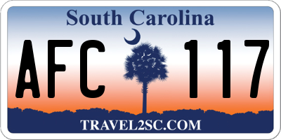 SC license plate AFC117