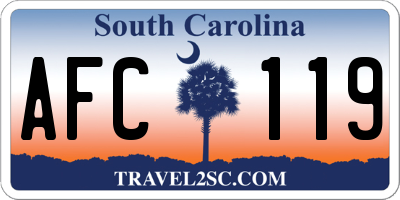 SC license plate AFC119