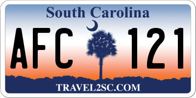 SC license plate AFC121