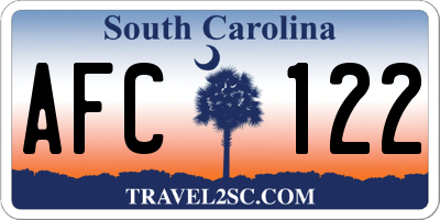 SC license plate AFC122