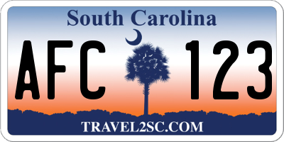 SC license plate AFC123